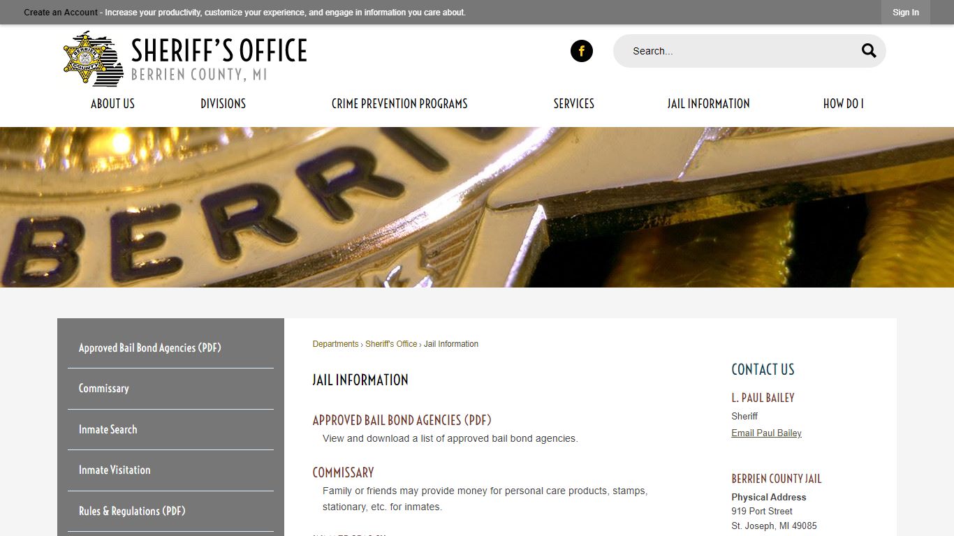 Jail Information | Berrien County, MI - Sheriff's Office