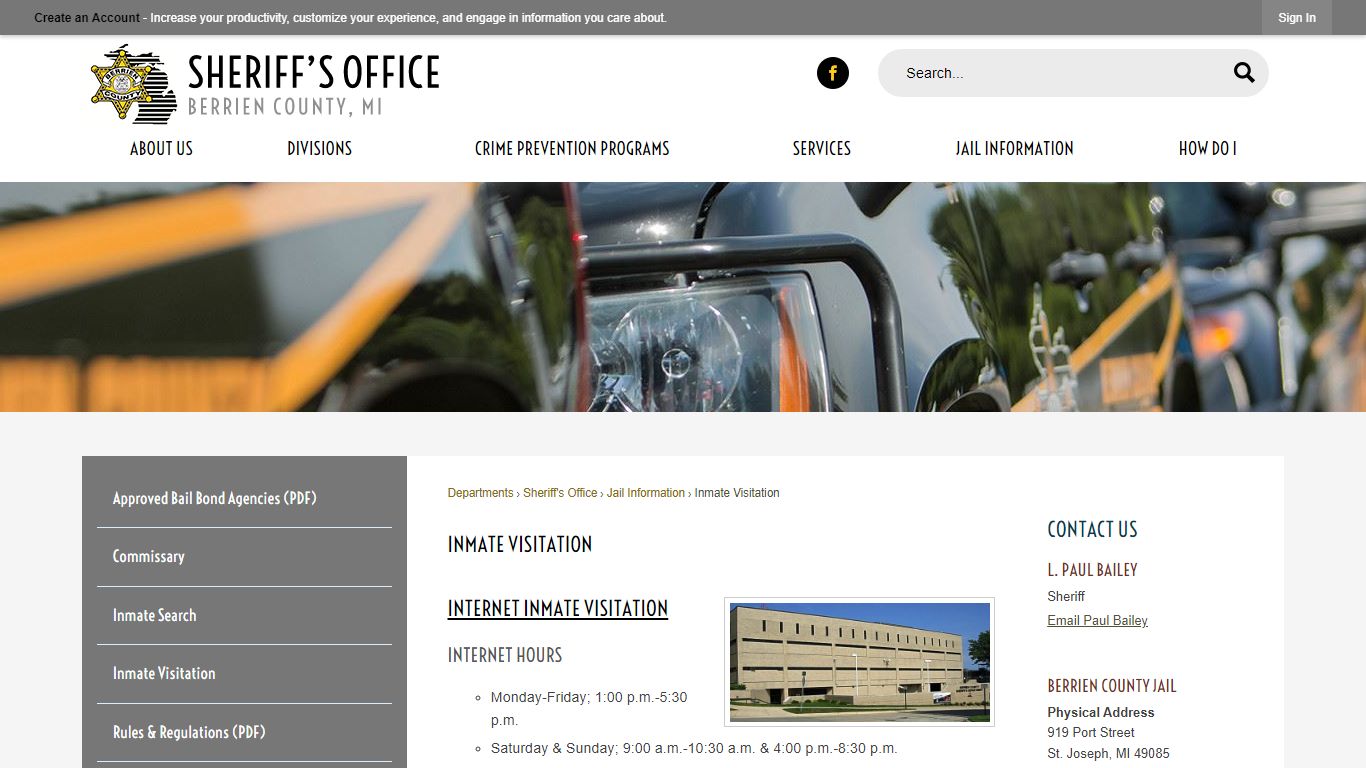 Inmate Visitation | Berrien County, MI - Sheriff's Office